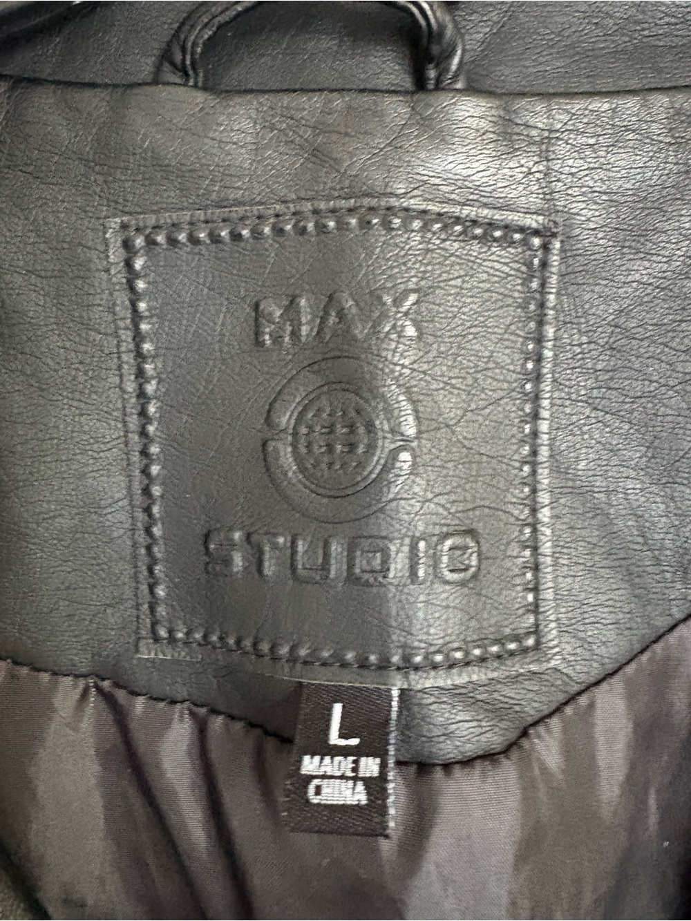 Max Studio Black Leather Moto Jacket - Picture 2 of 6